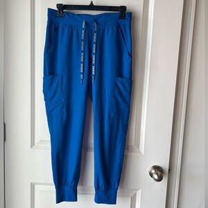 Med Couture Jogger scrub Pants in Royal Blue. Small